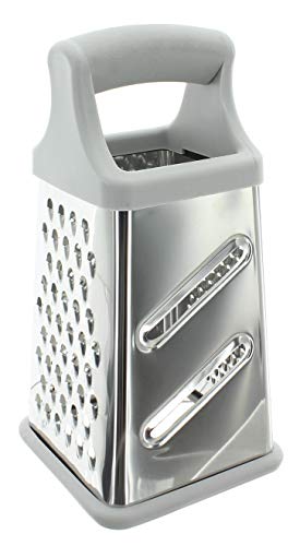 Vierkantreibe, Küchen-Reibe, Kartoffelreibe, Gemüsehobel, 4 Reibeflächen, Edelstahl, spülmaschinengeeignet (22 x 10 x 10 cm) von MIJOMA