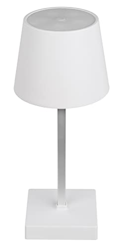 kabellose LED-Tischlampe LED Akku-Tischleuchte mit Touch-Schalter, dimmbar kabellos tragbar, Leselampe Nachttischlampe für Wohnzimmer, Schlafzimmer, Schreibtisch, Lesen (Weiß) von MIJOMA