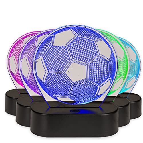 MIK funshopping 3D-Leuchte Nachtlicht 3D Effekt-Lampe mit Farbwechsel, 20cm hoch (Fußball) von MIK funshopping