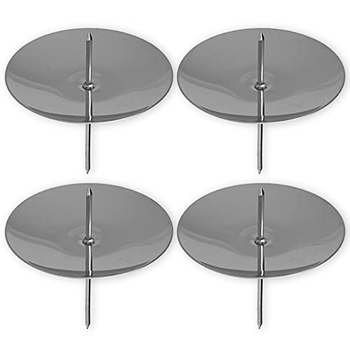 4-teiliges Set Kerzenhalter Kerzenteller für Adventskranz aus Metall, Adventskerzenhalter, Kerzenstecker mit Dorn (Teller-Durchmesser: 65 mm, Silber) von MIK funshopping
