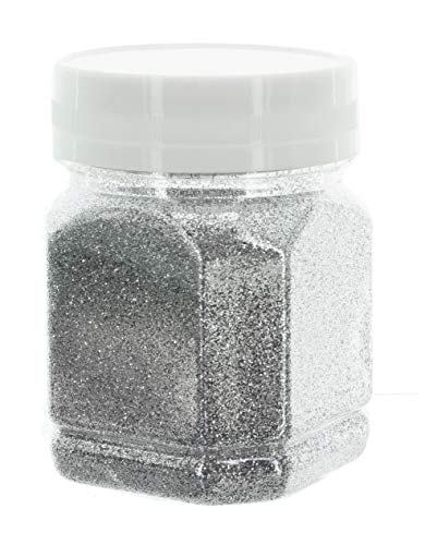 MIK funshopping Schimmernder Glitzerpuder Glitzer-Pulver zum Basteln und Verzieren von Karten, bunter Glitter für Dekoration, (Silber 115g Dose) von MIK funshopping