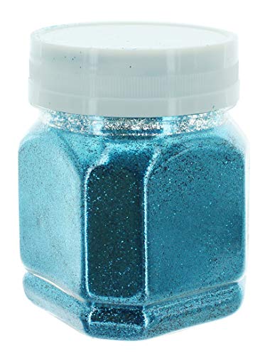 MIK funshopping Schimmernder Glitzerpuder Glitzer-Pulver zum Basteln und Verzieren von Karten, bunter Glitter für Dekoration, (Türkis 115g Dose) von MIK funshopping