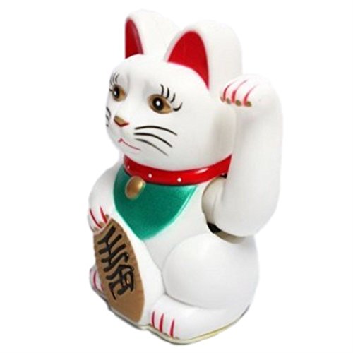 Winkekatze Maneki Neko 5"/ 13cm Weiß von MIK funshopping