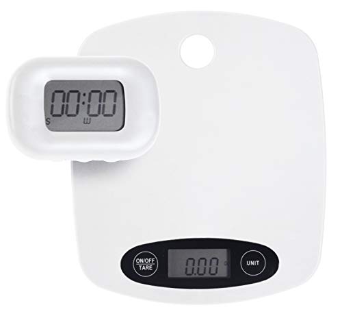 2-tlg Set Digitale Küchenwaage bis 5kg und Küchentimer (weiß) von MIK funshopping