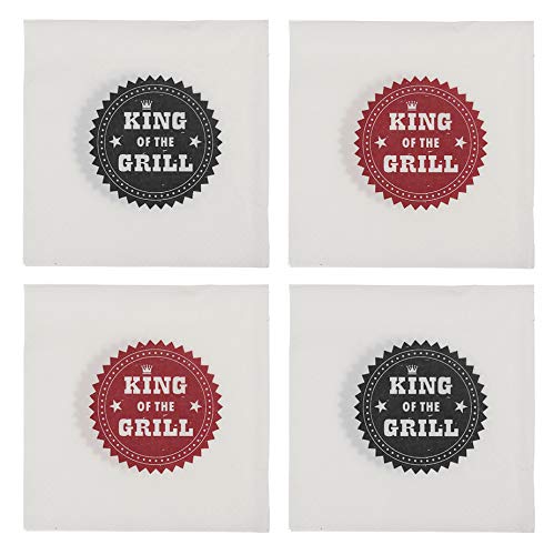 MIK funshopping Papierservietten Servietten-Set 3-lagig Größe 33 x 33 cm (4 Pckg. King of The Grill) von MIK funshopping