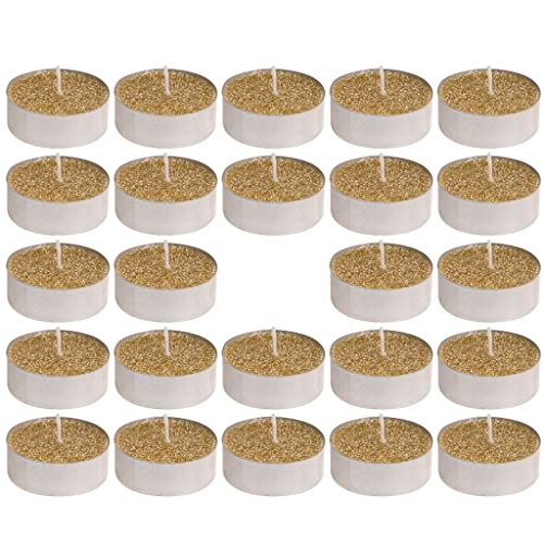 MIK funshopping Teelichter 24er-Set mit Glitzer bestreut (Goldfarben) von MIK funshopping