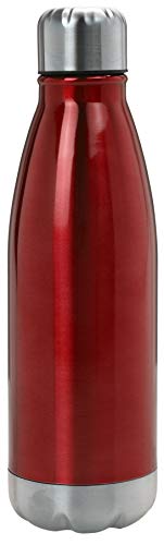 MIK funshopping Vakuum-Isolierte Trinkflasche Thermoflasche Isolierflasche aus Edelstahl 500 ml (metallic rot) von MIK funshopping