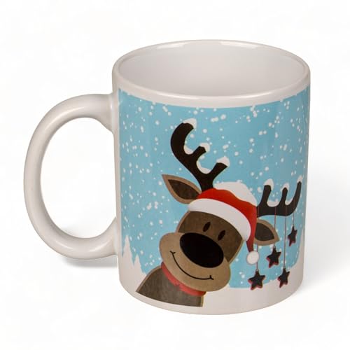 MIK funshopping Weihnachtstasse | Hochwertige Keramik-Tasse mit weihnachtlichem Design | Ideal für Heiß- & Kaltgetränke | Rentier 300ml mit Farbwechseleffekt von MIK funshopping