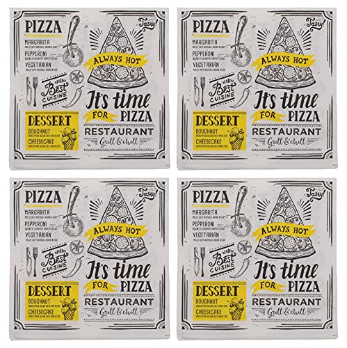 Papierservietten Servietten-Set 3-lagig Größe 33 x 33 cm (4 Pckg. It's Time for Pizza) von MIK funshopping