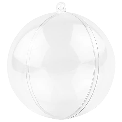MIKAILE 20 Stück Weihnachtskugeln Transparent 8cm, Kunststoff Christbaumkugeln zum Befüllen, Acrylkugeln Weihnachtsbaumkugeln für Christbaumschmuck von MIKAILE