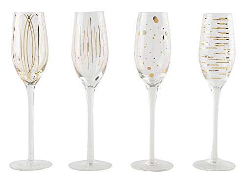 Mikasa Cheers, geätzte Kristall-Champagnerflöte, Gold, 1 Count (Pack of 1), 4 von MIKASA