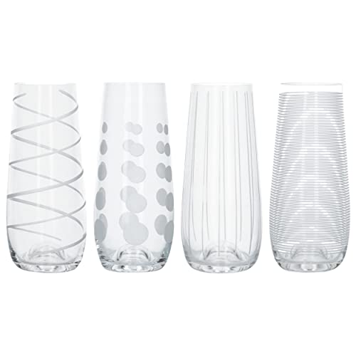 MIKASA Cheers Martinigläser, 290 ml, 4 Stück, Kristallglas, Silber, 230 ml, Set of 4 von MIKASA