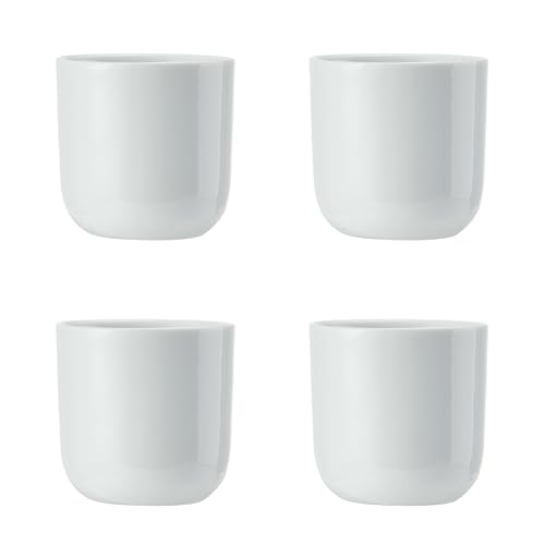 Mikasa Chalk 4pc Porzellan-Eierbecher-Set, weiße Eierbecher für Frühstückstische, 5cm | Porzellan-Eierhalter, spülmaschinenfest & in Geschenkbox von MIKASA