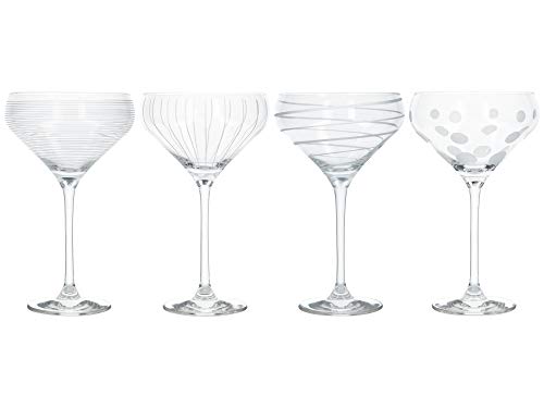 Mikasa Cheers Martinigläser, 290 ml, 4 Stück, Kristallglas, silber, 400 ml, Set of 4 von MIKASA
