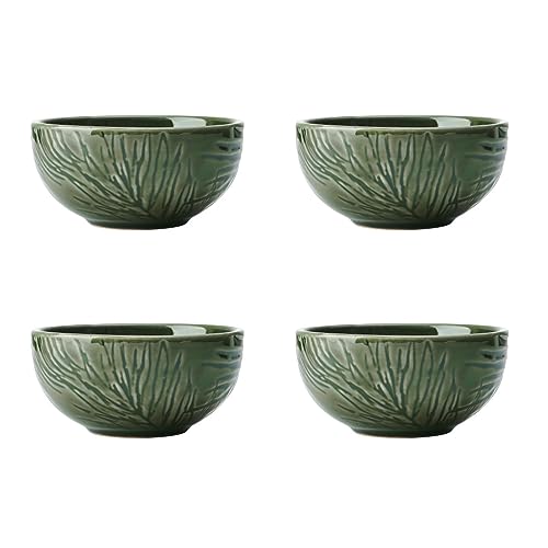 MIKASA Jardin 4-teiliges Dip-Schalen-Set, 4 Dip-Schalen für Gäste und Partys, grüne Steingut-Schalen, 10cm - Geschenkkarton von MIKASA