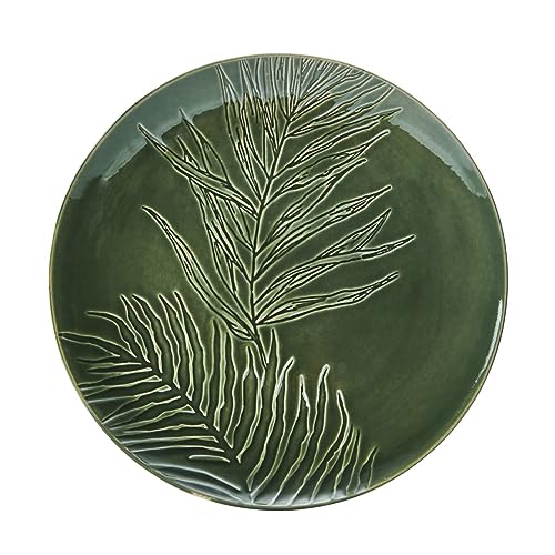 MIKASA Jardin Runder Servierteller, Grüner Steingut Servierteller für Lebensmittel, 35cm, Großer Servierteller für Vorspeisen & Antipasti - Geschenkkarton & spülmaschinenfest von MIKASA