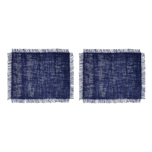 Mikasa Jute Tischsets, 2er Set, Blaue rechteckige Tischsets für rustikale Esstische, 35 x 45cm, rutschfeste Tischsets | Naturdesign von MIKASA