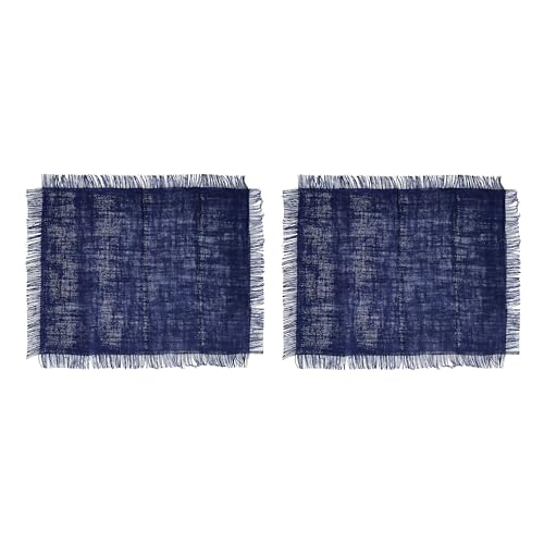 Mikasa Jute Tischsets, 2er Set, blaue rechteckige Tischsets für rustikale Esstische, 35 x 45cm, rutschfeste Tischsets | Naturdesign von MIKASA