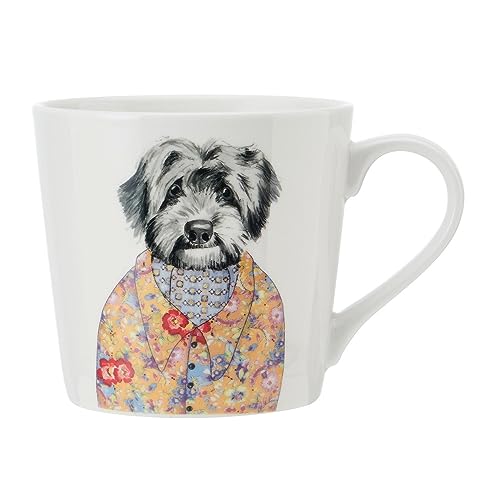 Mikasa Tipperleyhill Hund Druck Porzellantasse, 380ml Fine China Tasse mit echtem Gold Details, Neuheit Tasse für Tee & Kaffee mit Tierdruck, Geschenk-Boxed von MIKASA