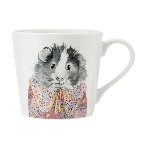 MIKASA Tipperleyhill Meerschweinchen Druck Porzellantasse, 380ml Fine China Tasse mit echtem Gold Details, Neuheit Becher für Tee & Kaffee mit Tierdruck, Geschenk-Boxed von MIKASA