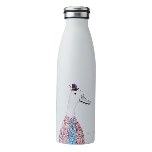 Mikasa Tipperleyhill Wasserflasche, Edelstahl, isoliert, für unterwegs, doppelwandige Trinkflasche, hält Getränke 12 h heiß und 18 h kalt, witzige Enten-Illustration, nur von Hand spülen, 500 ml Mikasa Tipperleyhill Wasserflasche, Edelstahl, isoliert, für unterwegs, doppelwandige Trinkflasche, hält Getränke 12 h heiß und 18 h kalt, witzige Enten-Illustration, nur von Hand spülen, 500 ml von MIKASA