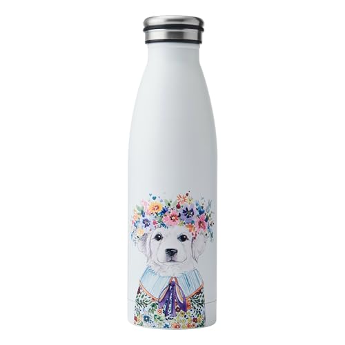 Mikasa Tipperleyhill Wasserflasche, Edelstahl, isoliert, für unterwegs, doppelwandige Trinkflasche, hält Getränke 12 h heiß und 18 h kalt, witzige Hunde-Illustration, nur von Hand spülen, 500 ml Mikasa Tipperleyhill Wasserflasche, Edelstahl, isoliert, für unterwegs, doppelwandige Trinkflasche, hält Getränke 12 h heiß und 18 h kalt, witzige Hunde-Illustration, nur von Hand spülen, 500 ml von MIKASA