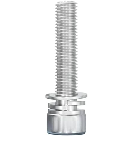 1–50 Stück M2 M2,5 M3 M4 M5 M6 M8 M10 M12 304 Edelstahl Innensechskantschraube Unterlegscheibe Federdichtung Montageschraube(5mm,50pcs M2.5) von MIKFESPO