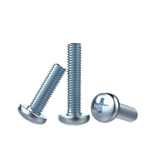 10–100 Stück M2,5 M3 M4 M5 M6 M8 Kohlenstoffstahl verzinkt Kreuzrundkopf Maschinenschrauben(55mm,M4 (50PCS)) von MIKFESPO
