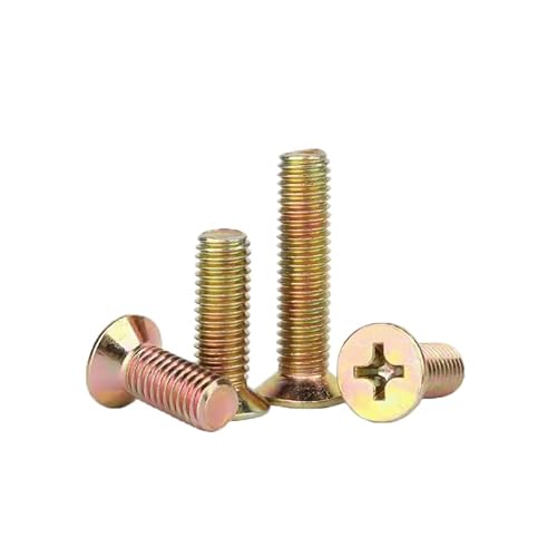 10–500 Stück M2 M2,5 M3 M4 M5 M6 M8 Eisen verzinkte Flachkopfschraube Senkkopfschraube Bolzen Maschinenzähne Maschinenschraube(10mm,M2 (500PCS)) von MIKFESPO