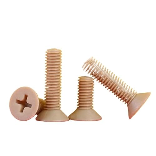 10 Stück Harz-Kreuz-Senkkopfschraube, Flachkopf, hochfeste, hochtemperaturbeständige Schraube, isolierende Kunststoffschraube(5mm,M1.6 (10PCS)) von MIKFESPO