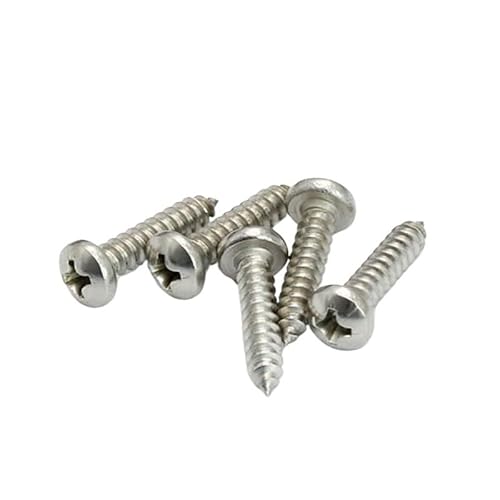 10 Stück M2.2/M2.6/M3/M3.5/M4/M5/M6 316 Edelstahl PA Pan Rundkopf selbstschneidende Holzschraube Kreuzbolzen A4 Marine(25mm,M3.5) von MIKFESPO