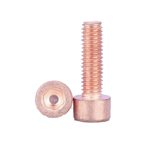 2–10 Stück M3M4M5M6M8 T2 Innensechskantschraube aus reinem Rotkupfer, leitende Zylinderkopfschraube aus rotem Kupfer(8mm,M4 (5PCS)) von MIKFESPO