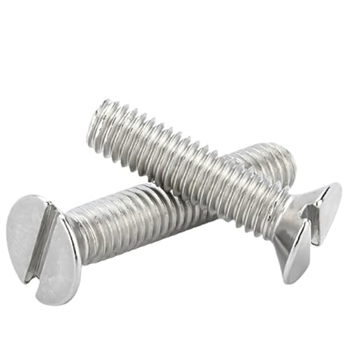 20/50/100/200 Stück M3 M4 M5 M6 M8 M10 304 A2-70 Edelstahl metrisches Gewinde Schlitz Flachsenkkopf Maschinenschraubenbolzen(25mm,M10(20pcs)) von MIKFESPO