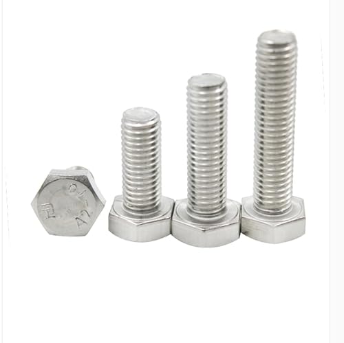 3/5/10 Stück M3 M4 M5 M6 M8 A2 304 Edelstahl metrisches Gewinde DIN933 Außensechskant Sechskantschraube Bolzengewinde(22mm,M3) von MIKFESPO