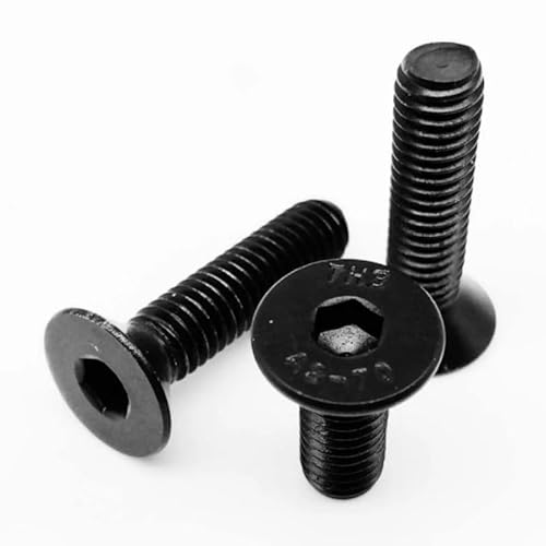 5/10/20/50/100 Stück M2,5 M3 M4 M5 Schwarz 304 Edelstahl Senkkopf Innensechskantschraube Schrauben mit verlängertem Kopf(5mm,M2(100pcs)) von MIKFESPO