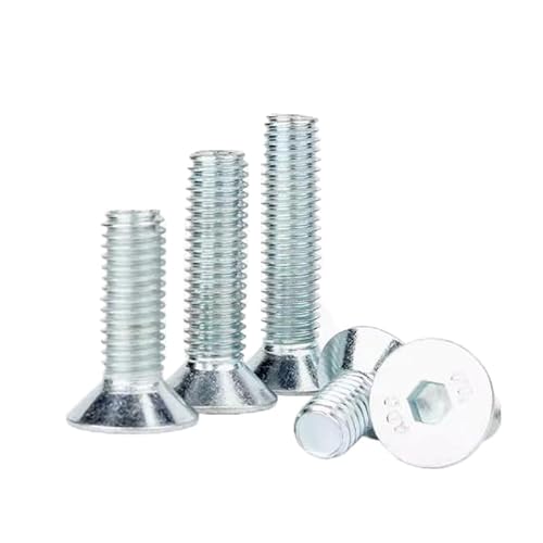 5/10/20/50/100 Stück M3 M4 M5 M6 M8 M10 Klasse 10.9 Verzinkte Senkkopf-Innensechskantschraube Schraube Hochfeste Flachkopfschraube(35mm,M5 (50PCS)) von MIKFESPO