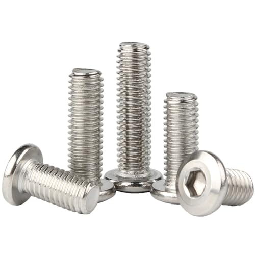 5/30 Stück M3 M4 M5 M6 M8 304 Edelstahl Großer Flacher Sechskant-Innensechskant Möbelniet-Schraubverbinder-Verbindungsbolzen(4mm,M3 x30pcs) von MIKFESPO