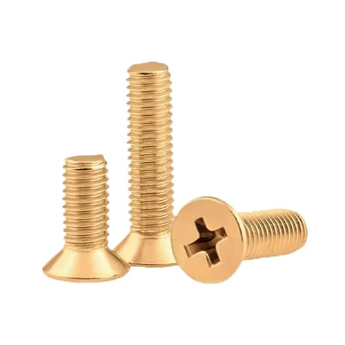 5–50 Stück M2,5 M3 M4 M5 M6 Kupferschrauben Kupfer Flachkopf Kreuz Maschinenzähne Schrauben Senkkopfschrauben Vollkupfer Kleine(45mm,M5 (5PCS)) von MIKFESPO