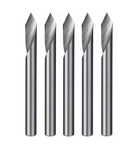 5 stücke Werkzeug Bits Spirale CNC Fräsen Metallbearbeitung Hohe Verschleiß Widerstand Router Bits 5 stücke 60 Grad Cutter Bit Gravur werkzeug von MIKFESPO
