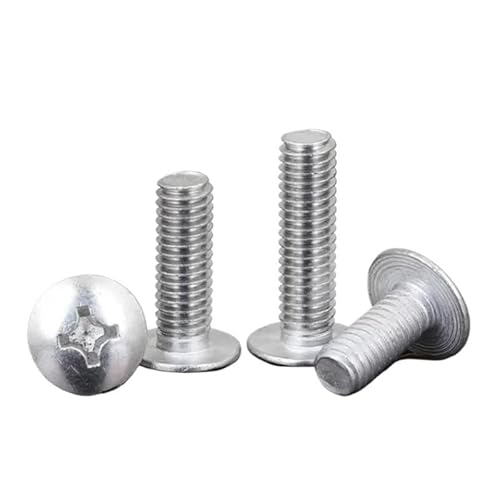 50-200 Stück M3 M4 M5 M6 6061 Aluminiumlegierung Kreuzförmige Flachkopfschraube Pilzkopfschraube Aluminiummaterial(30mm,M5-60pcs) von MIKFESPO