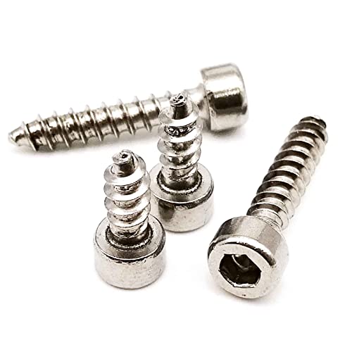 50 Stück M2,6 M3,5 M4 M5 M6 304 A2-70 Edelstahl Sechskant-Innensechskant-Kappenkopf, Selbstschneidende Holzschraube, L = 4–50 Mm(14mm,M2.6 50pcs) von MIKFESPO
