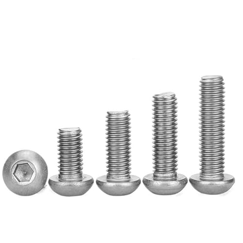 5PCS TA2 Titan Pan Kopf Innensechskant Schrauben Gr2 Titan Legierung Runde Kopf Schrauben Reinem M2 M 2,5 M3 M4 M5 M6(8mm,M5 (5PCS)) von MIKFESPO