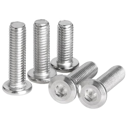 M2 M3 M4 M5 M6 M8 M10 M12 304 Edelstahl Hypotenuse Truss Flachkopf Innensechskant Möbelschrauben Halbrundkopfschrauben(20mm,M6 10pc) von MIKFESPO