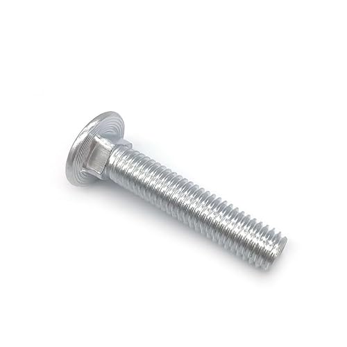 MIKFESPO 2 Stück M6 M8 weiße Zink-Truss-Rundkopf-Vierkant-Schlittenschrauben-Schlossschraube for Regal-Schreibtisch-Möbel, L = 12–25 mm(M8x25mm-2pcs) von MIKFESPO
