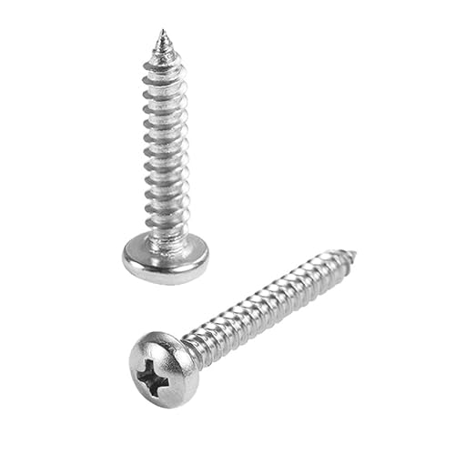 MIKFESPO 50 Stück 1 mm 1,2 mm 1,4 mm 1,6 mm 304 Edelstahl Kreuzschlitz-Flachkopf-Blechschrauben M1 M1,2 M1,4 M1,6 x 3 4 5 6 8 10 16 mm(M1.6x4mm 50pcs) von MIKFESPO