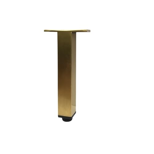 MIKFOL Couchtisch-Erhöhungs-Fußpolster, Edelstahl-TV-Schrank-Erhöhungsbeinpolster, Eimer-Schrankbeine, Nachttischfüße, Schrank-Hardware-Füße, T-förmig (Color : Height 13cm Brushed Gold) von MIKFOL
