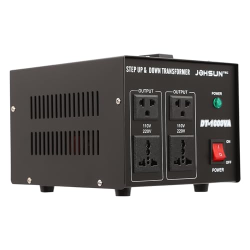 1000W Transformator mit Startknopf - 1KVA 110V oder 220V Spannungswandler Ringkern-Transformator Überlastschutz - für Haushaltsgeräte - Anleitung inklusive 1000W Transformator mit Startknopf - 1KVA 110V oder 220V Spannungswandler Ringkern-Transformator Überlastschutz - für Haushaltsgeräte - Anleitung inklusive von MIKIYUEER