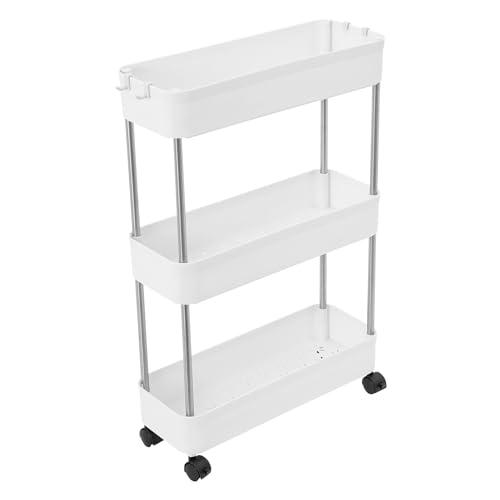 MIKIYUEER 3-Etagen Rollregal mit 4 Lenkrollen – Küchenrollwagen Servierwagen Lagergestell Werkzeugwagen Gesamtlast 10kg Ideal für Küchen Badezimmer Garagen Wäschereien Büros MIKIYUEER 3-Etagen Rollregal mit 4 Lenkrollen – Küchenrollwagen Servierwagen Lagergestell Werkzeugwagen Gesamtlast 10kg Ideal für Küchen Badezimmer Garagen Wäschereien Büros von MIKIYUEER