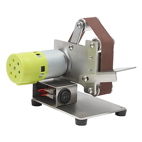 Mini-Bandschleifer mit 10 Schleifbändern, 150 W - Perfekt für DIY-Projekte - 7-fach einstellbare Stromzufuhr - Inklusive 3-teiliger Schraubenschlüssel von MIKIYUEER