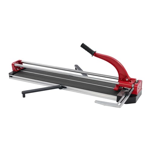 Premium Fliesenschneider – Manueller Keramikschneider Energiesparend&Umweltfreundlich Für Fliesen bis 80cm Breite & 15mm Dicke Ideal für DIY & Handwerker (Rot) von MIKIYUEER